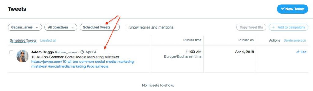 How To Easily Schedule Your Tweets Using Twitter and JARVEE - Jarvee