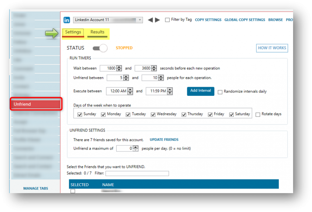 The Linkedin Unfriend Tool - Jarvee